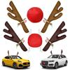 Rentier Dekoration Elch Geweih Auto Fahrzeug Nase Horn Kostüm Deko Set Rudolph Weihnachten Rentier Geweih Rote Nase Ornamente 1 Stück