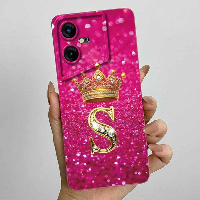 For Tecno Pova Neo 3 Case LH6n Crown Letter Bumper Silicone Soft Phone Cases For Tecno Pova Neo3 Camera Protection Back Cover
