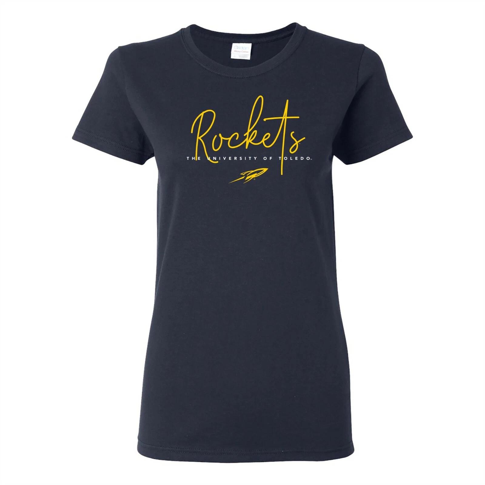 Toledo Rockets Thin Script Womens T-Shirt - Navy 2XL