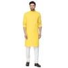 Ashtang MenS Cotton Blend Solid Regular Fit Plain Kurta (Pln K Ylw Yellow )