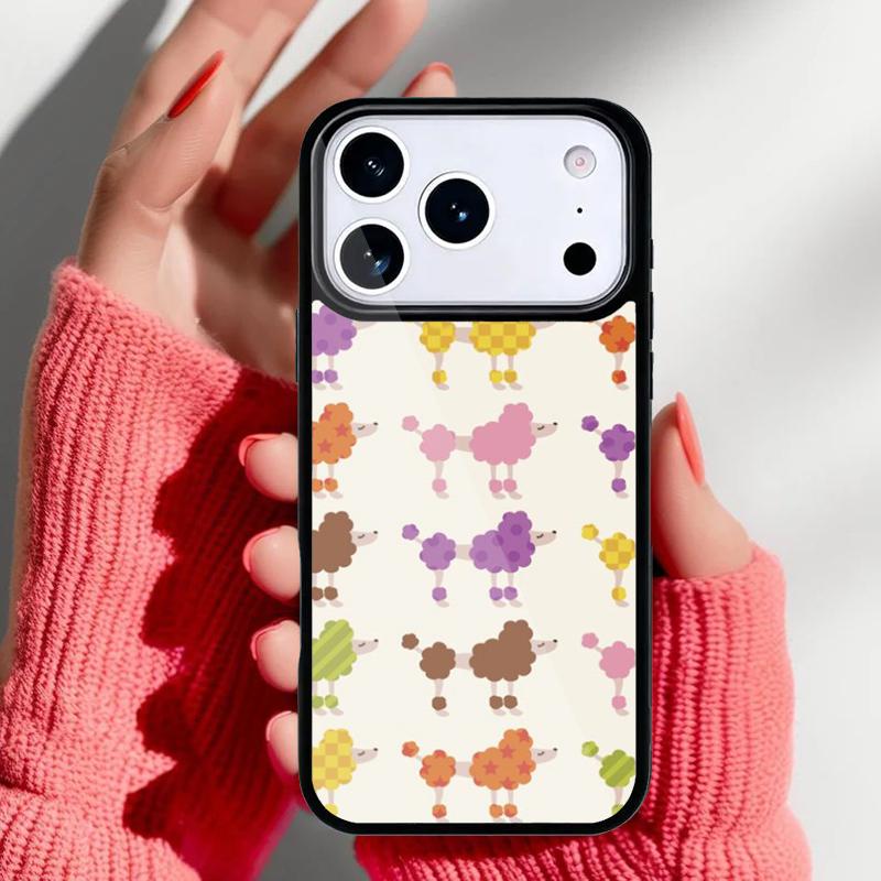 Cartoon Poodles Pattern Phone Case for iPhone 17 16 15 14 13 Pro Max Back Cover for 12 11 Pro Coque
