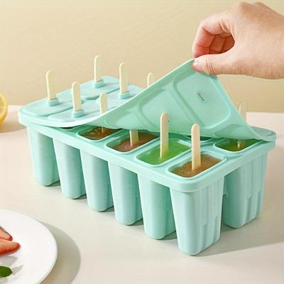 50pcs Popsicle Sticks Included Premium BPA Free Silicone Popsicle Molds Set 10pcs Large Capacity Ice Pop Maker Set for Homemade Ice Cream