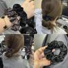Korean Satin-Feel Black Edge Hair Tie: High Elasticity Hair Accessory for Women