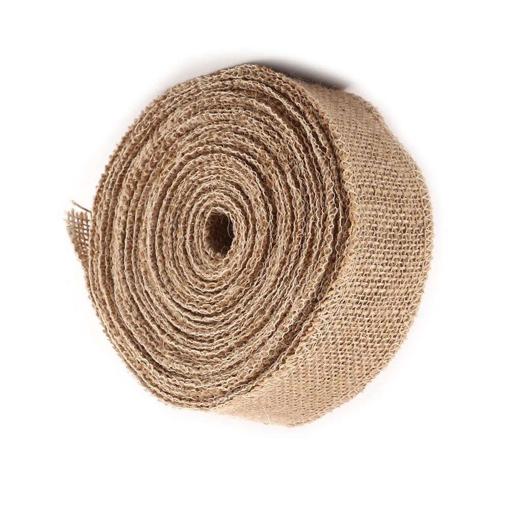 10M Woven Rustic Hessian Jute Burlap Fabric Ribbon Table Runner Wedding Decor