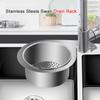 Sink Strainer Basket Corner Sink Stainless Steel Filter Multi-Functional Swan Quick Drain Rack for Kitchen Food Residues