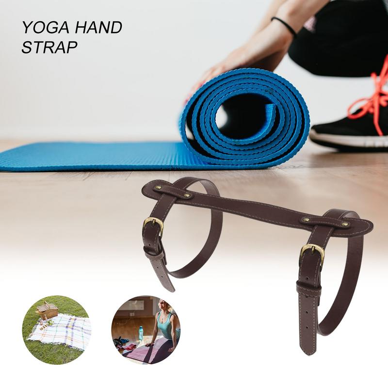 Picnic Blanket Carry Strap Blanket Picnic Blanket Carry Strap Yoga Mat Outdoor Portable Handle Belt for Camping PU Leather