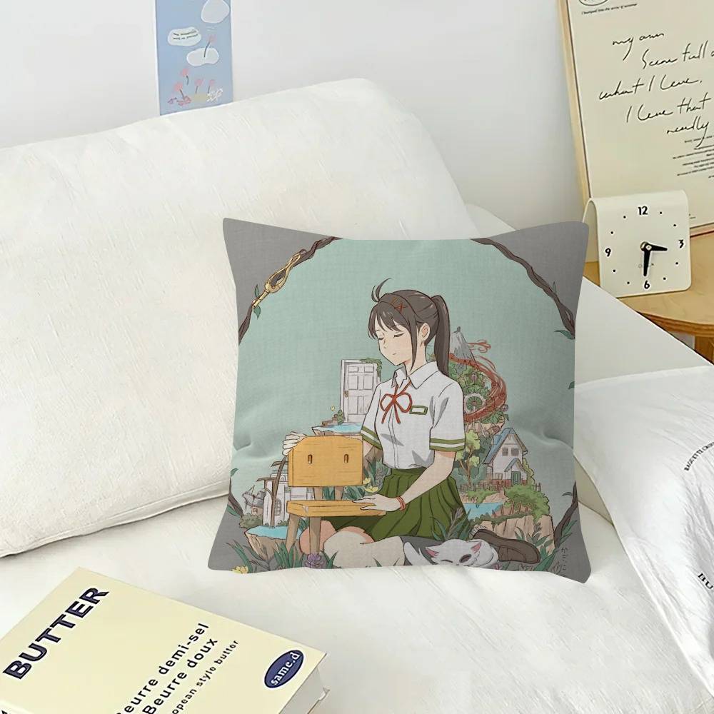 Anime Suzume daijin  Pillow Cushion Cover Pillowcase Living Room Sofa Home Decor Customized