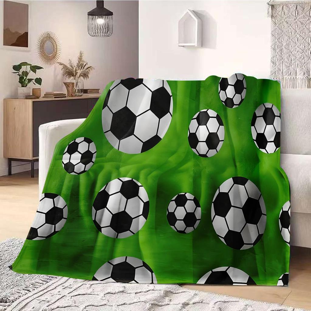 A Football Printed Blanket, Warm And Comfortable, Soft And Fluffy, Perfect As a Gift for Both Men And Women
