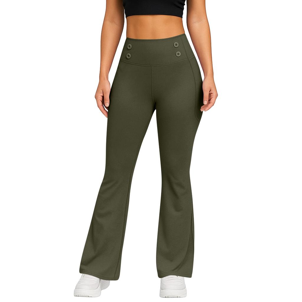 Women's Fashionable Color Warm Base Yoga High Waist Slimming And Slimming Casual Pants