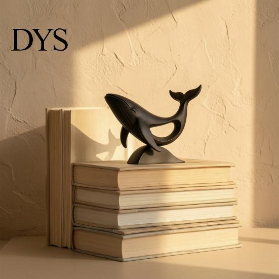 Minimalist Office Table Ornament Hollow Whale Figurine, 3D Printed Matte Animal Sculpture for Simple Home Accessories Desk Decor, Modern Statues Decor