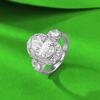 Luxury S925 Silver Oval Simulated Diamond Ring (8x11mm) - European & American Wedding Jewelry