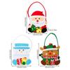 Christmas Treat Bags 3 Pieces Christmas Party Favor Bags With Handle Holiday-themed Fabric Basket For Candy Cookie Popcorn Snack