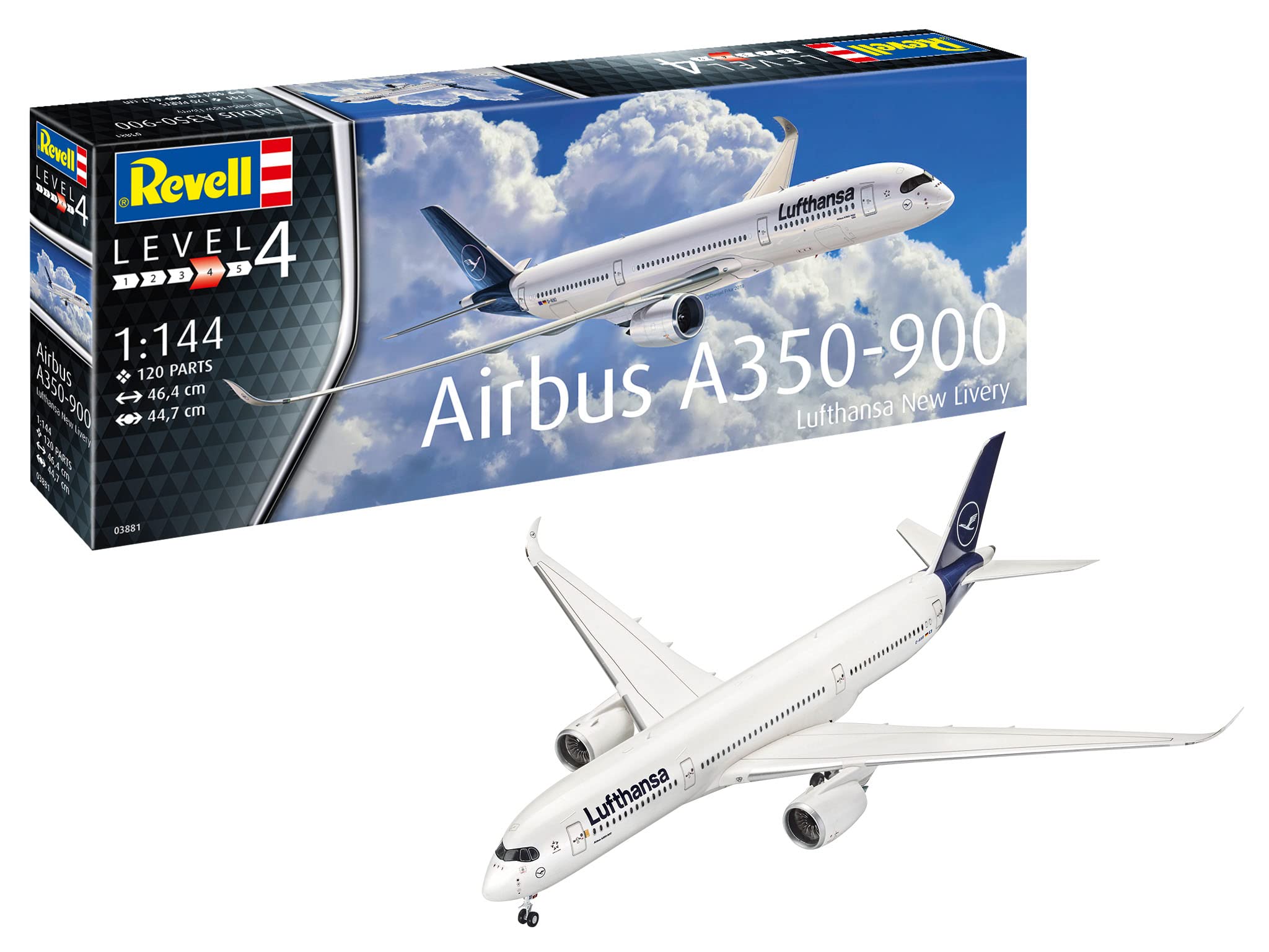 

German Revell 1/144 Airbus A350-900 Lufthansa New Livery Plastic Model Kit 03881