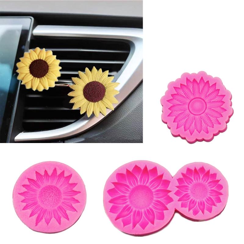 Sunflower Shape Flower Craft Silicone Mold Epoxy Car Air Outlet Mold Resin Casting Pendant Mold Suitable for Diy Crafts