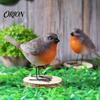 Decorative Bird Figures for Plants 2Pcs Outdoor Garden Ornaments, Realistic Pastoral Figurine, Resin Ornaments Weatherproof Lifelike Animal Sculpture