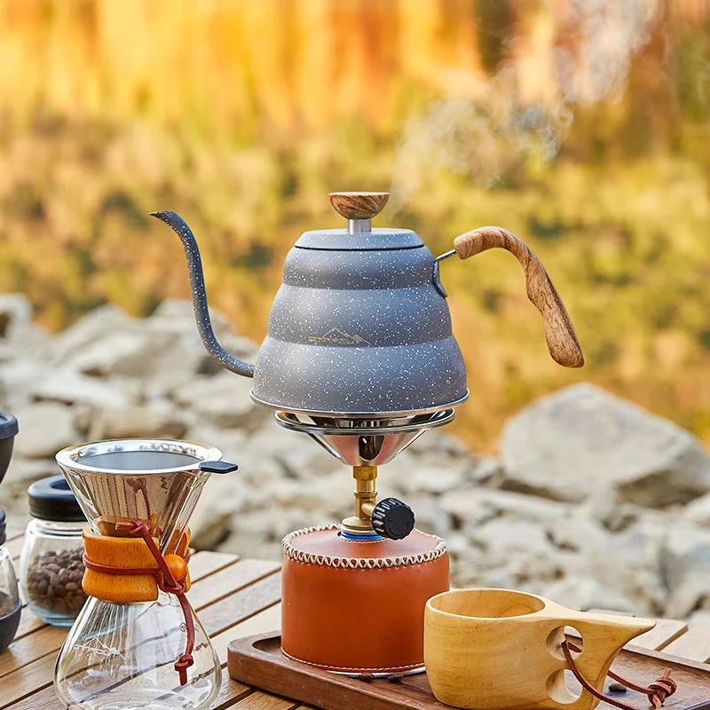 Outdoor Boiling Water Cloud Kettle Stainless Steel Teapot Kettle Camping with Hand Brewed Coffee Portable Vintage Boiling Kettle