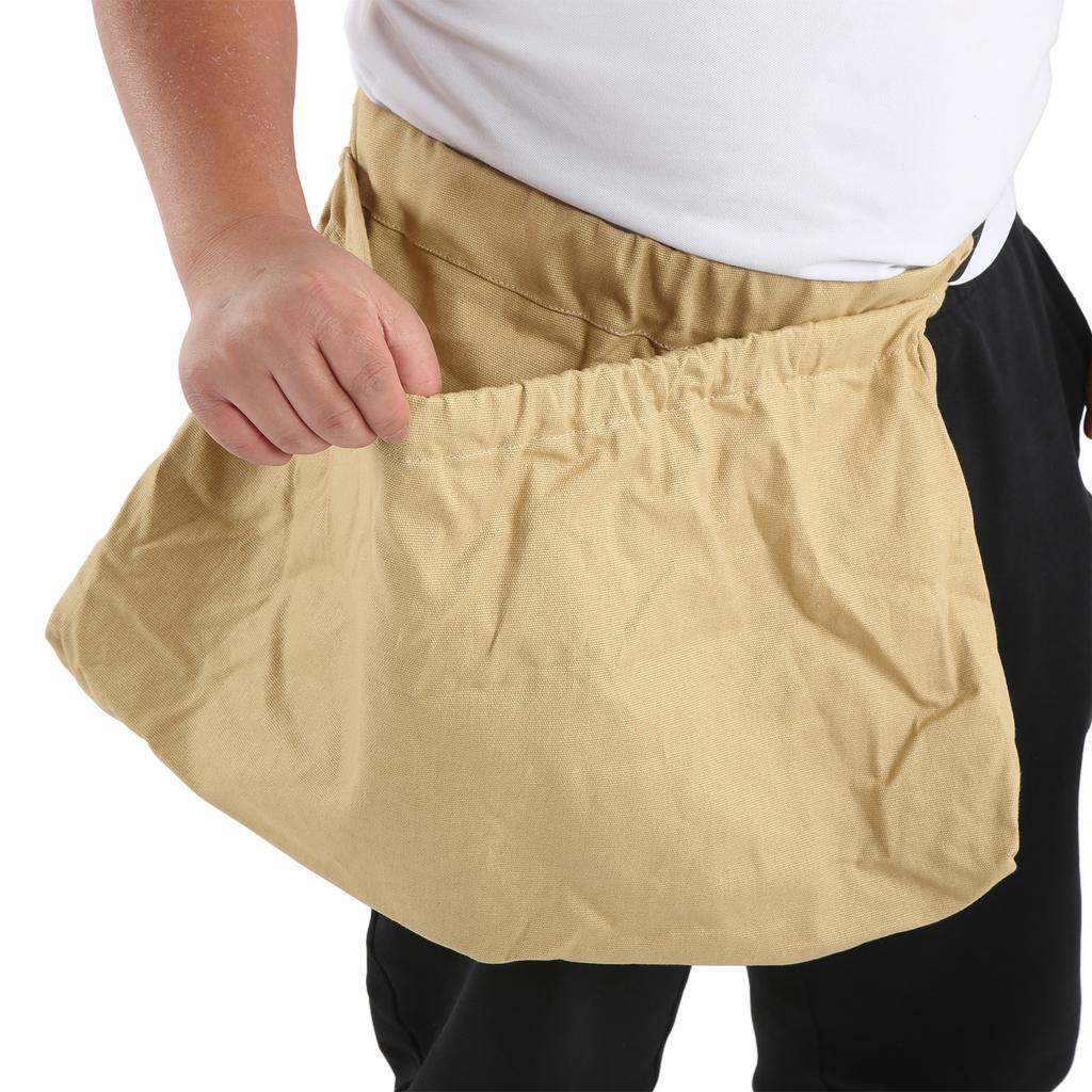 Picking Bag Waist Mounted Design Oxford Cloth Foldable Washable Reusable Fruit Storage Pouch for Foraging Khaki