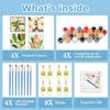 hkejoi 4 Pack Flowers Paint by Numbers Kit for Adults Framed - Small Easy Adult Paint by Numbers Kits, Acrylic Oil Painting Perfect for Home Wall