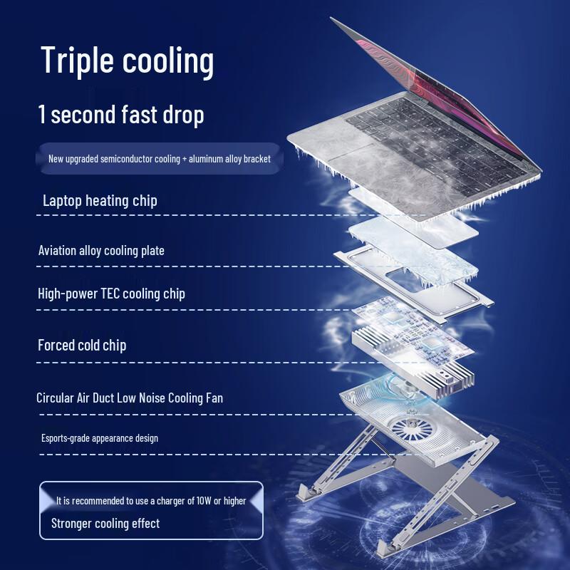 2025 Silent Folding Laptop Cooling Stand for Students and Office Use