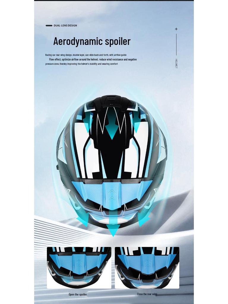 3C Certified Dual Lens Motorcycle Helmet for All Seasons, Men & Women
