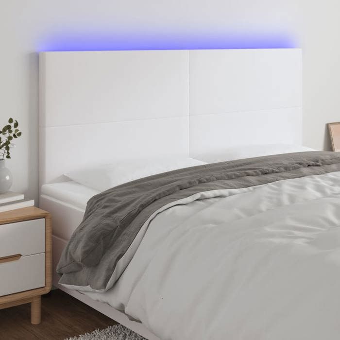 Maison Exclusive - Tête de lit à LED Blanc 160x5x118/128 cm Similicuir