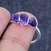 Natural Amethyst Rough 925 Sterling Silver Jewelry Ring Size Adjustable ETC-13662