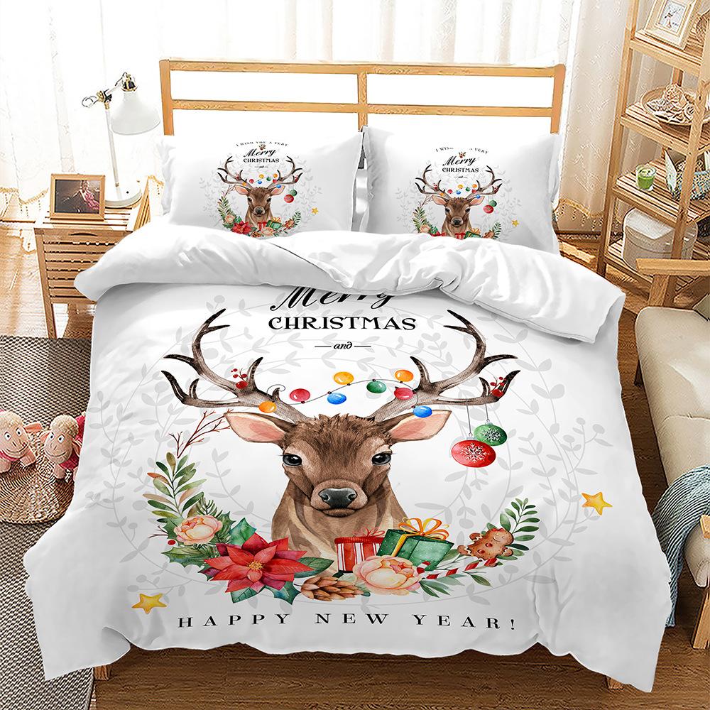 Popular Christmas Three-Piece Set Children'S Bedding Digital Printing Quilt Cover
