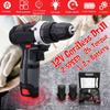 Rechargeable 12V Li-Ion Battery Cordless Drill 2 Speed Drilling Screw Driver Electric Drill Hand Power Tool +LED Light New