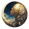 Retro Round Metal Tin Signs Sun And Moon Face Decor Pattern Nostalgic Iron Painting Novelty For Cafe Bar Man Cave Wall Decor