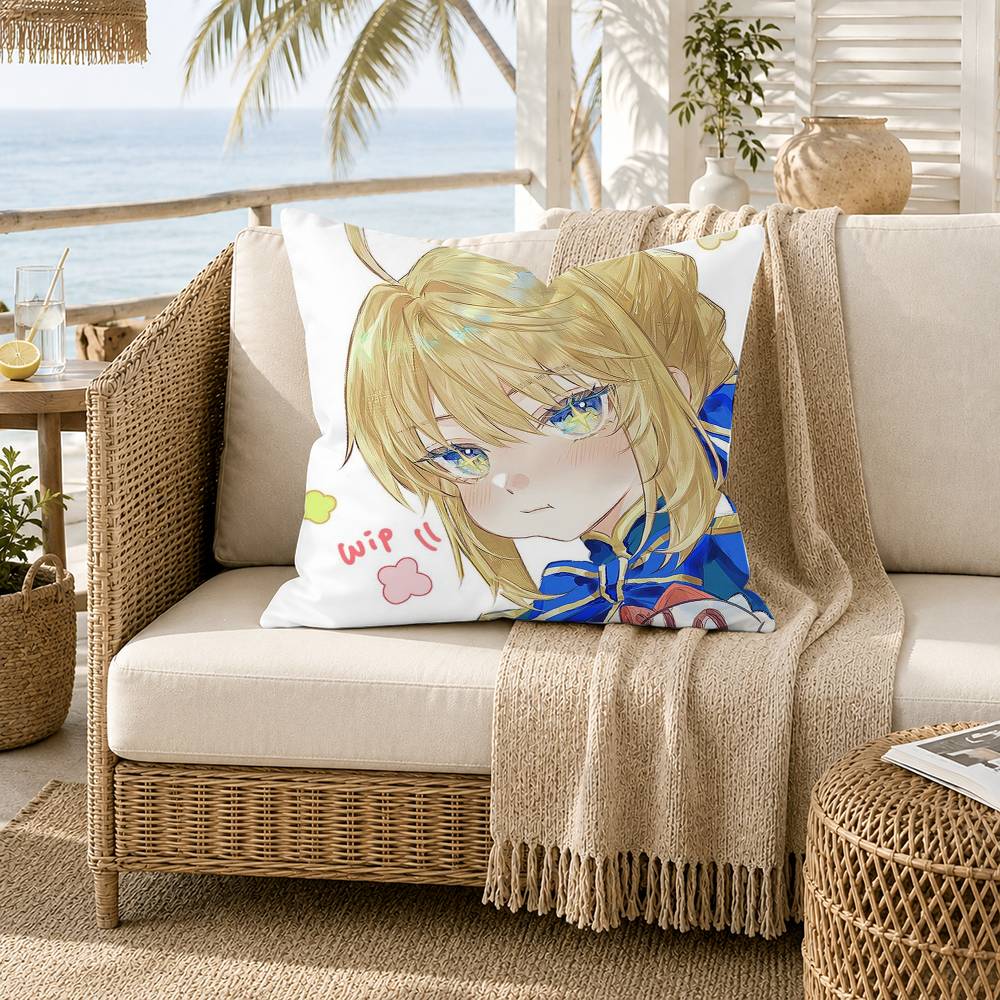 Saber Artoria Pendragon Fate Grand Order FGO Pillow Case for Sofa Living Room Home office Decor Protective Cover