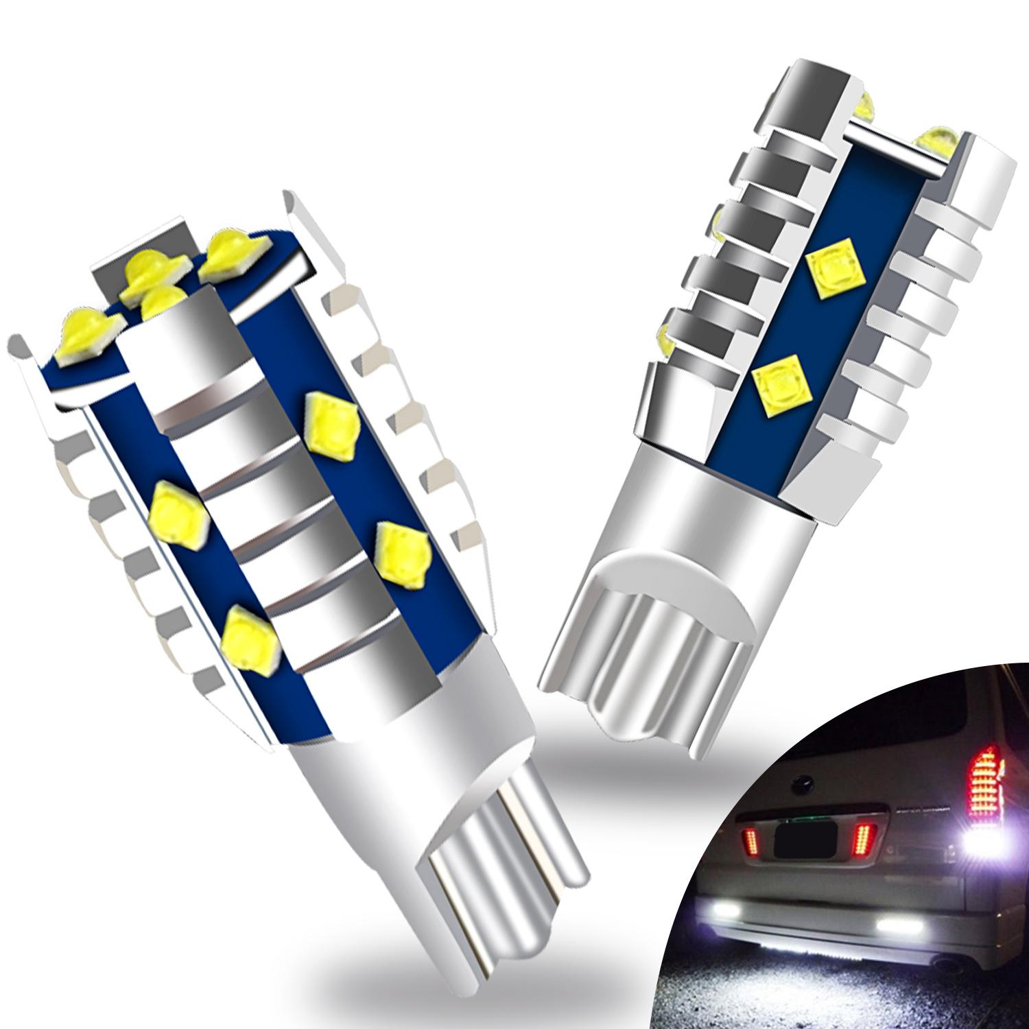 

2pcs Super Bright White DC12V T15 W16W LED Bulbs 12SMD 2835 Canbus Error Free Car Reverse Lights Brake Stop Lamp Car Accessories