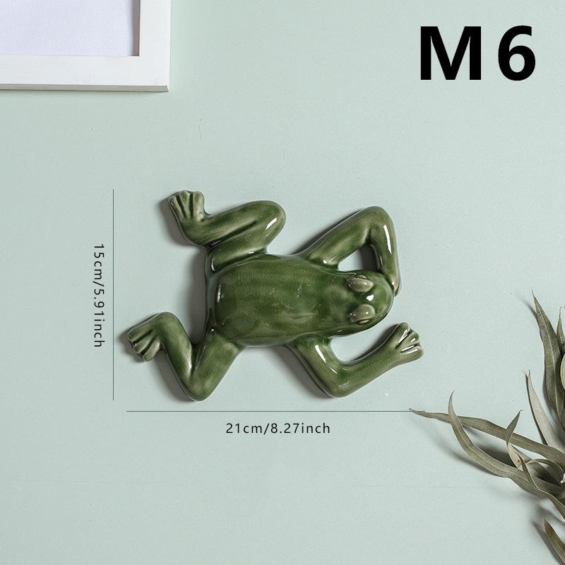 Nordic Style Ceramic Frog Wall Hanging Ornaments Living Room Background Display Crafts 3D Frog Wall Hanging Decoration