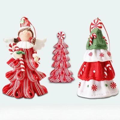 Weicher Ton Weihnachten Mini-Baum Kreativer Kleiner Engel Weihnachtsbaumförmige Lustige Szenendekorationen Weihnachtsbaumdeko