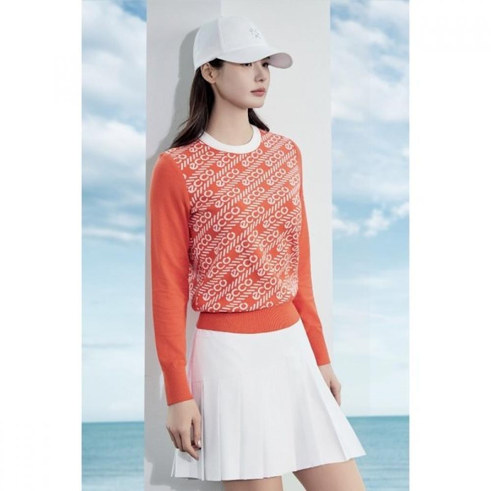 Ecco Golf Women Logo Textured Long Sleeve Pullover Esacpu20030