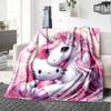 1 Stück Einhorn Hello Kitty Decke Leichte Flanell-Kuscheldecke für Sofa Bett Reise Camping Wohnzimmer Büro Couch Sessel