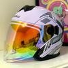 Unisex Motorcycle Helmet with Dual Lens Half Helmet Warm Three-Quarter Motorcycle Racing Style Scooter Helmet for All Seasons