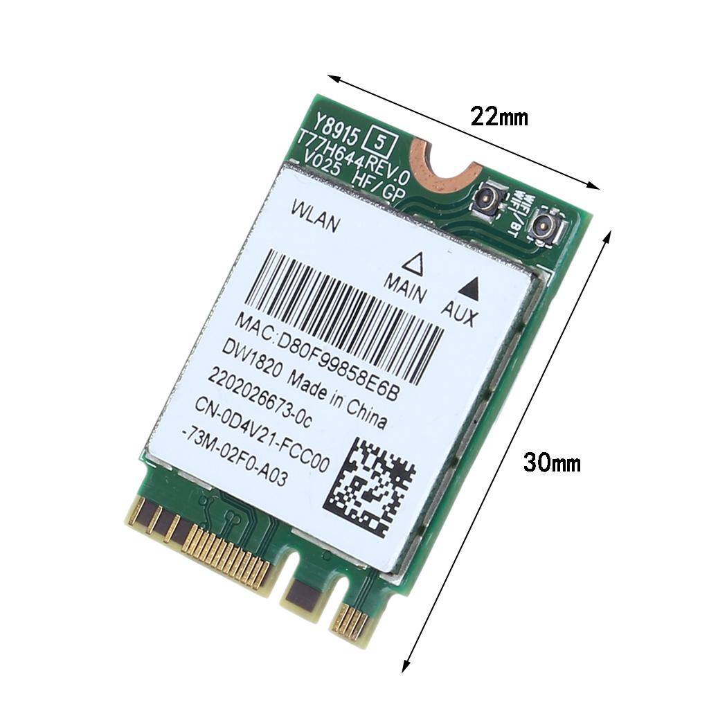 Network Adapter Card WLAN WiFi 802.11AC for Dell Wireless 1820 DW1820 BT 4.1 for M.2 Wlan Connector D4V21