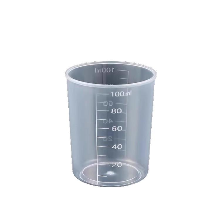 Pahar mic de măsurat din plastic cu scară mililitri: 10ml, 50ml, 100ml