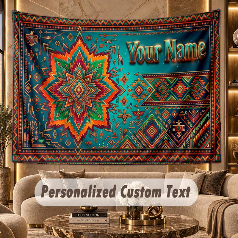Neon Colorful (54) Theme Personalized Tapestry Custom Name Text Wall Hanging Tapestry Home Background Decoration