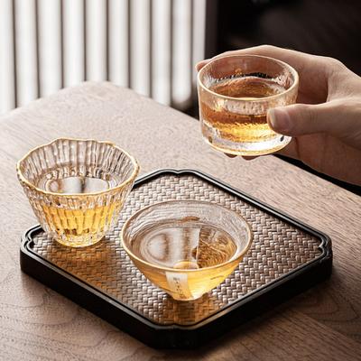 Japanese Style Glass Small Master Tea Cup Mini Heat Resistant Kung Fu Teacup Set Wine Glasses Supplies Teaware Accessories New
