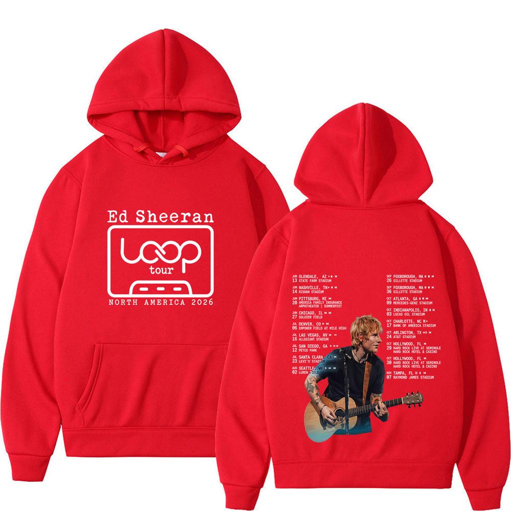 Ed Sheeran 2026 Loop North America Tour Print Hoodies Men Women Hip-hop Sweatshirt Long-sleeved Loose Casual Fashion Pullover