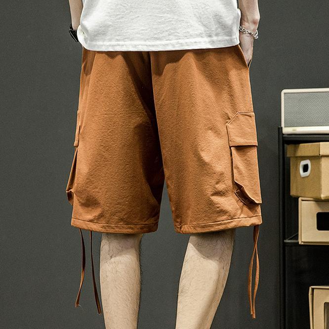 Y2K Loose Cargo Shorts Men Casual Loose Sports Short Pants Men Korean Fashion Overalls Shorts Mens Streetwear Multi-Pocket