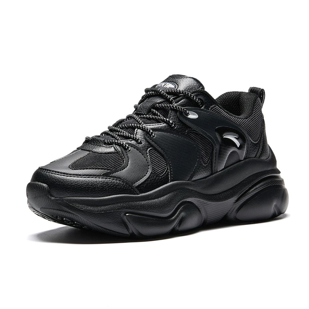 Anta Meow Shoes 6 Low top Casual Shoes, Platform Chunky Sneakers Women's Basic Black 922548888-5