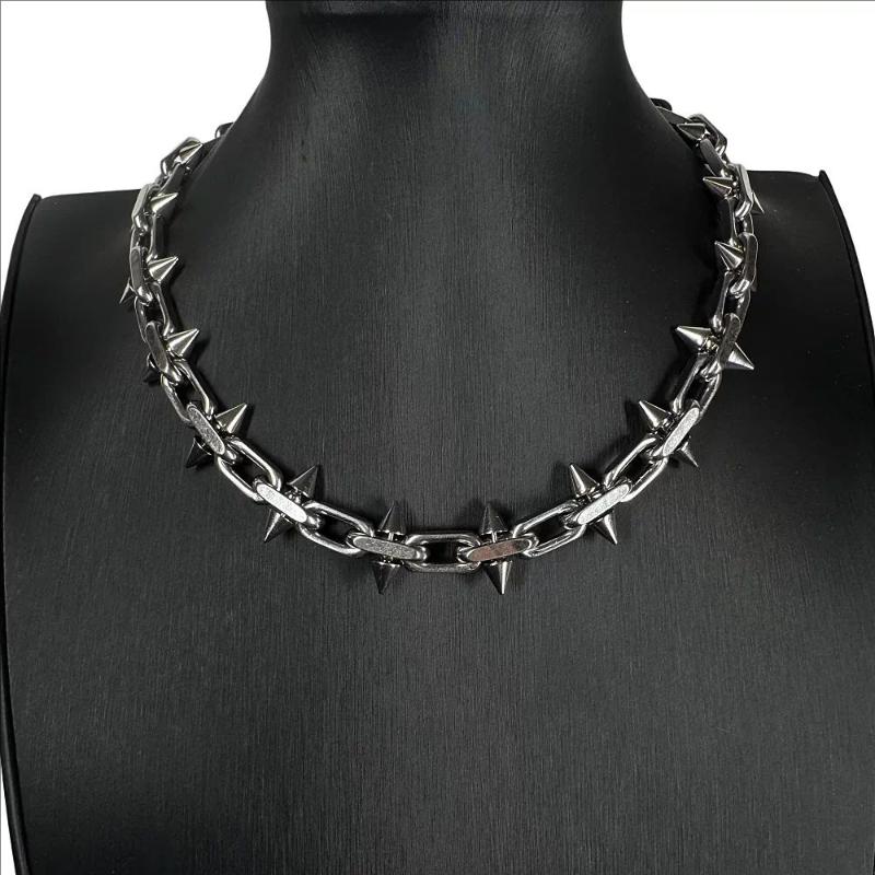 Spike Necklaces Hip-Hop Gothic Punk Style Barbed Chain Collar Choker For Men Women Girls Jewelry Accessory