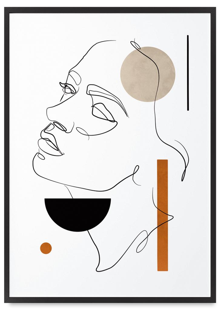 Poster Portrait Boho Face In Black Frame