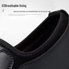 2026 Spring Men's Black Leather Slip-On Soft Sole Casual Shoes