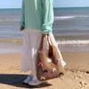 Straw Woven Bow Shoulder Bag With Large Capacity For Outdoor Leisure