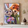 DIY Diamond Painting A Handsome Fox and A Cute Rabbit Cross Stitch Kit Mosaic Art Diamond Painting Full Circle Diamond Home Decoration