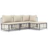 VidaXL Salon de Jardin 4 pcs avec Coussins, Mobiliers de Patio avec Dossier, Ensemble de Canapés, Meubles de Terrasse 3186730
