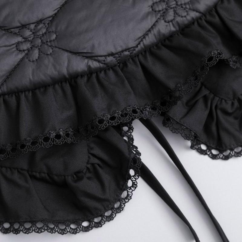 Sequins Quilted Cape False Collar Chinese Ruffled Lace Shawl Wrap Scarf Decorative Accessory for Women Girls Clothing